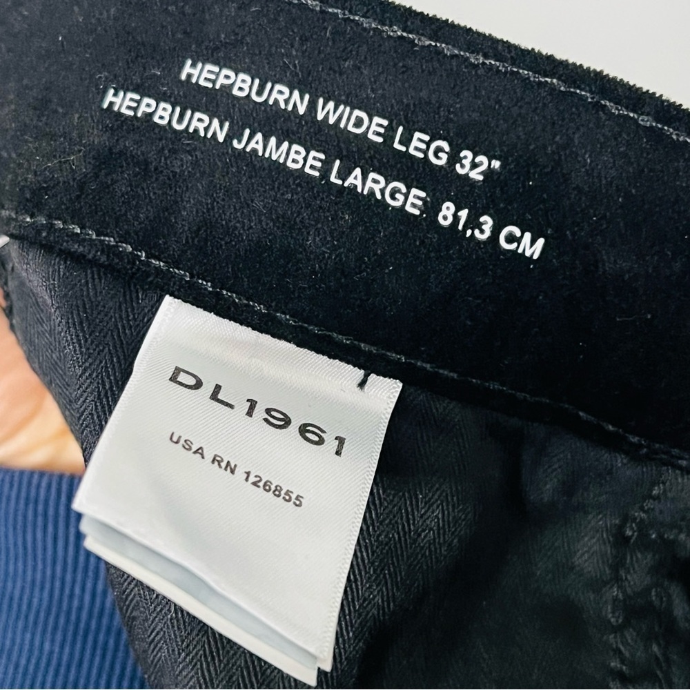 Anthropologie DL1961 Hepburn high rise Black Wide Leg Jeans size 32 - Picture 9 of 10
